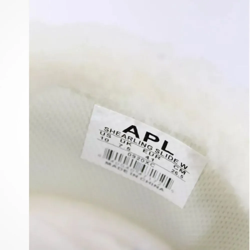 Revolve APL: Athletic Propulsion Labs Womens Shearling Slides - Pristine/Almond